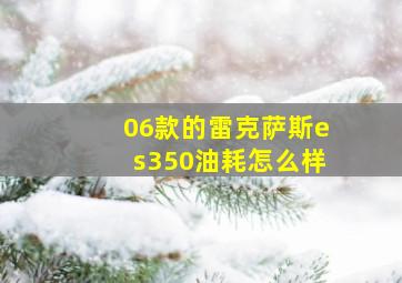 06款的雷克萨斯es350油耗怎么样