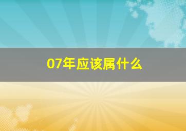 07年应该属什么