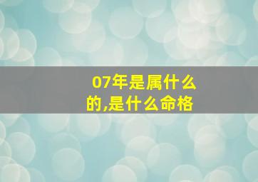 07年是属什么的,是什么命格