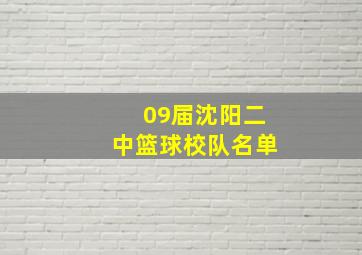 09届沈阳二中篮球校队名单