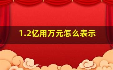 1.2亿用万元怎么表示