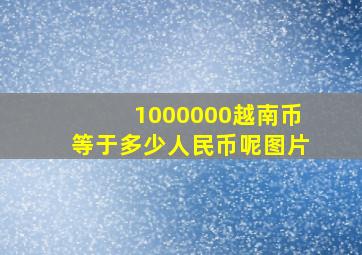 1000000越南币等于多少人民币呢图片