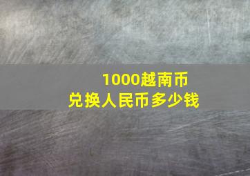 1000越南币兑换人民币多少钱