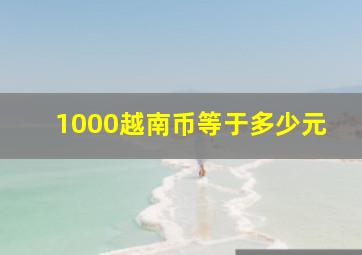 1000越南币等于多少元