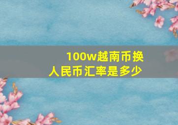 100w越南币换人民币汇率是多少