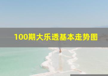 100期大乐透基本走势图