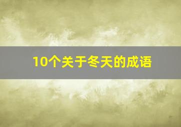 10个关于冬天的成语