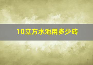 10立方水池用多少砖