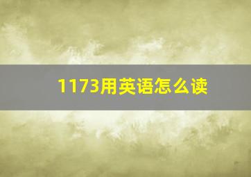 1173用英语怎么读