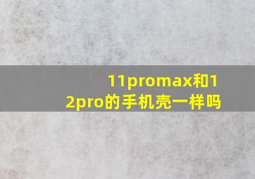 11promax和12pro的手机壳一样吗