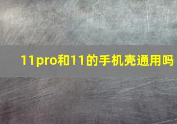 11pro和11的手机壳通用吗