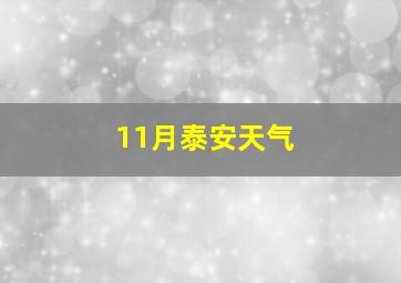 11月泰安天气