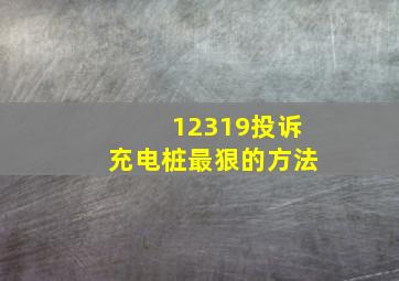 12319投诉充电桩最狠的方法