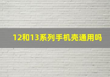 12和13系列手机壳通用吗