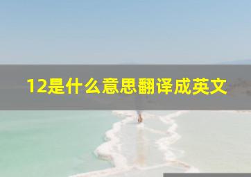 12是什么意思翻译成英文