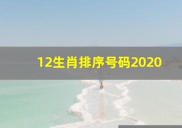 12生肖排序号码2020