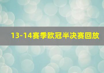 13-14赛季欧冠半决赛回放