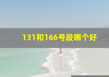 131和166号段哪个好