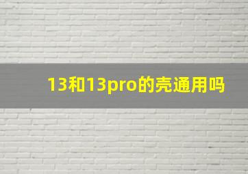 13和13pro的壳通用吗