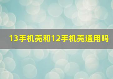 13手机壳和12手机壳通用吗