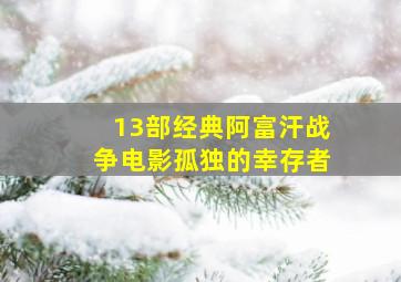 13部经典阿富汗战争电影孤独的幸存者