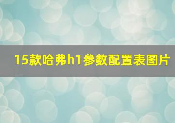 15款哈弗h1参数配置表图片