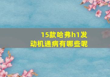 15款哈弗h1发动机通病有哪些呢