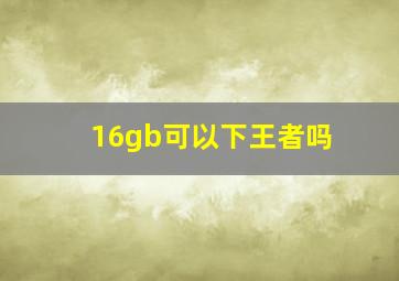 16gb可以下王者吗