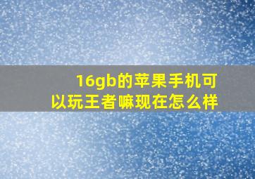 16gb的苹果手机可以玩王者嘛现在怎么样