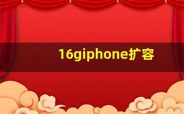 16giphone扩容