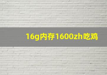 16g内存1600zh吃鸡