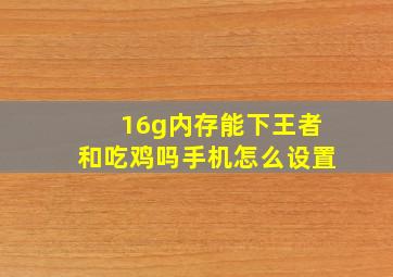 16g内存能下王者和吃鸡吗手机怎么设置