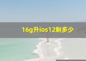 16g升ios12剩多少