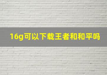 16g可以下载王者和和平吗