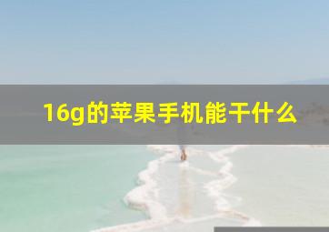 16g的苹果手机能干什么