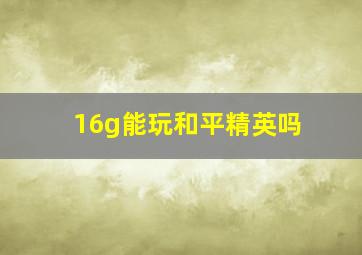 16g能玩和平精英吗