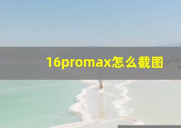 16promax怎么截图