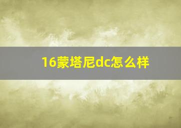 16蒙塔尼dc怎么样