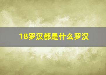 18罗汉都是什么罗汉