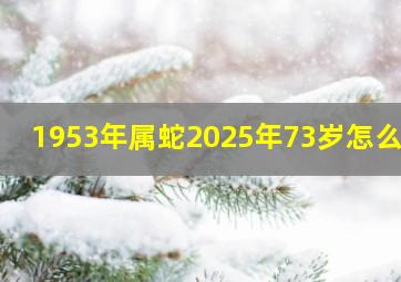 1953年属蛇2025年73岁怎么样