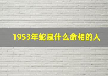 1953年蛇是什么命相的人