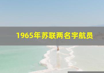 1965年苏联两名宇航员