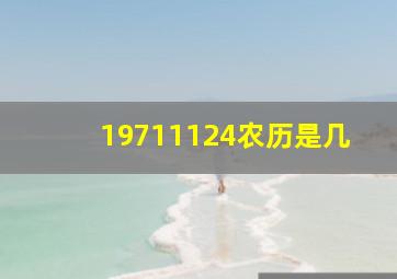 19711124农历是几