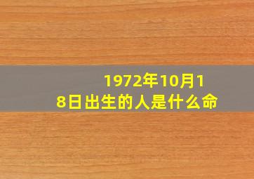 1972年10月18日出生的人是什么命