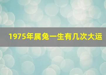 1975年属兔一生有几次大运