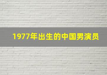 1977年出生的中国男演员