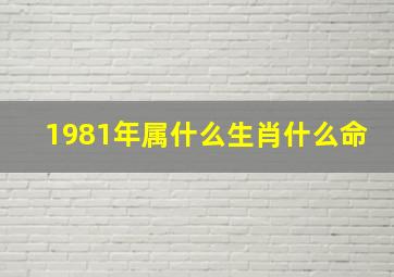 1981年属什么生肖什么命