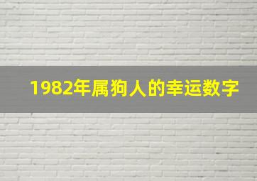 1982年属狗人的幸运数字