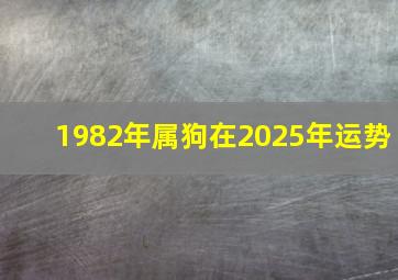 1982年属狗在2025年运势