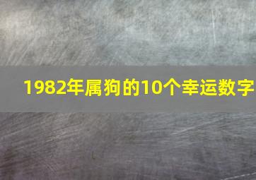 1982年属狗的10个幸运数字